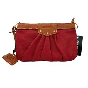 Ellington Red Clutch Crossbody w/ Tan Leather Trim | Adjustable Strap | NWT